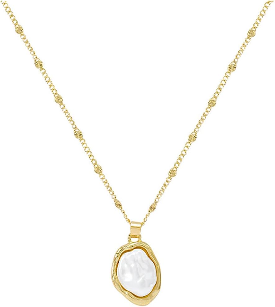 Trendy White Pearl Pendant Necklace for Women,Irregular Baroque Pearl Bead Statement Collarbone Choker,Personalized Creative Jewelry Birthday Gifts - Image 7