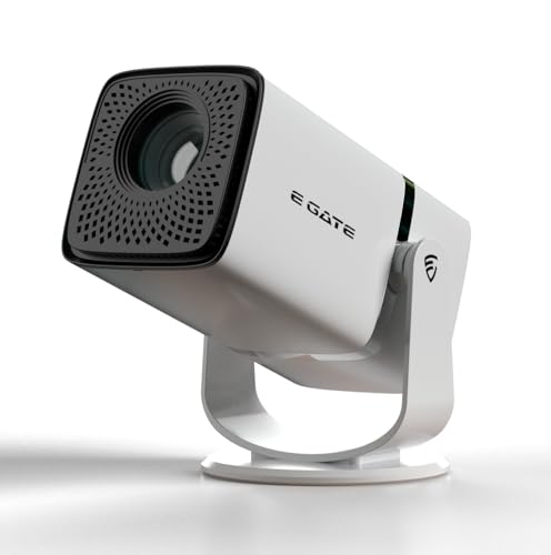 Image of EGate Atom 4X | Android 13 Fully Automatic Projector | 1080p Native, 4K HDR-HLG | 400 ISO | Auto (Focus+Keystone) | Max Size 300 inch (762cm) | USB-HDMI (ARC+eARC+CEC) | 1GB-8GB, WiFi6 & BT (EO9022) Gold.