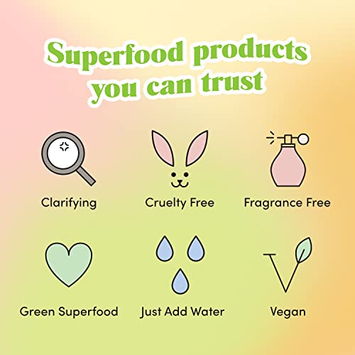 Golde Clean Greens Superfood Face Mask - Smoothie – Superfoods – Chlorella - Spirulina Purify – Hydration - Instant Boost – Acne Prone – Oily – Dry Skin - Gentle Cleanser - Vegan, Aluminum-Free, #TOP6