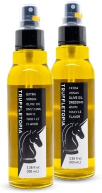Truffletopia I White Truffle Extra Virgin Olive Oil I First Cold Pressed I For Pasta, Pizza, or Salad I Vegan, Non-GMO, No MSG, Gluten Free, Keto I 2 Spray Bottles, 3.38 oz each