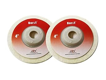 Excel Impex Borit Wool Polishing Wheel Buffing Pad for polishing stainless steel metal marble glass ceramic, 4 Inch (Set of 2)