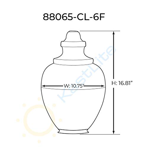 Image of KASTLITE 88065-CL-6F Polycarbonate Clear Acorn with Fitter Neck | 16.81 inch Height x 10.75 inch Width x 5.88 inch Outside Diameter | Manufactured in the USA