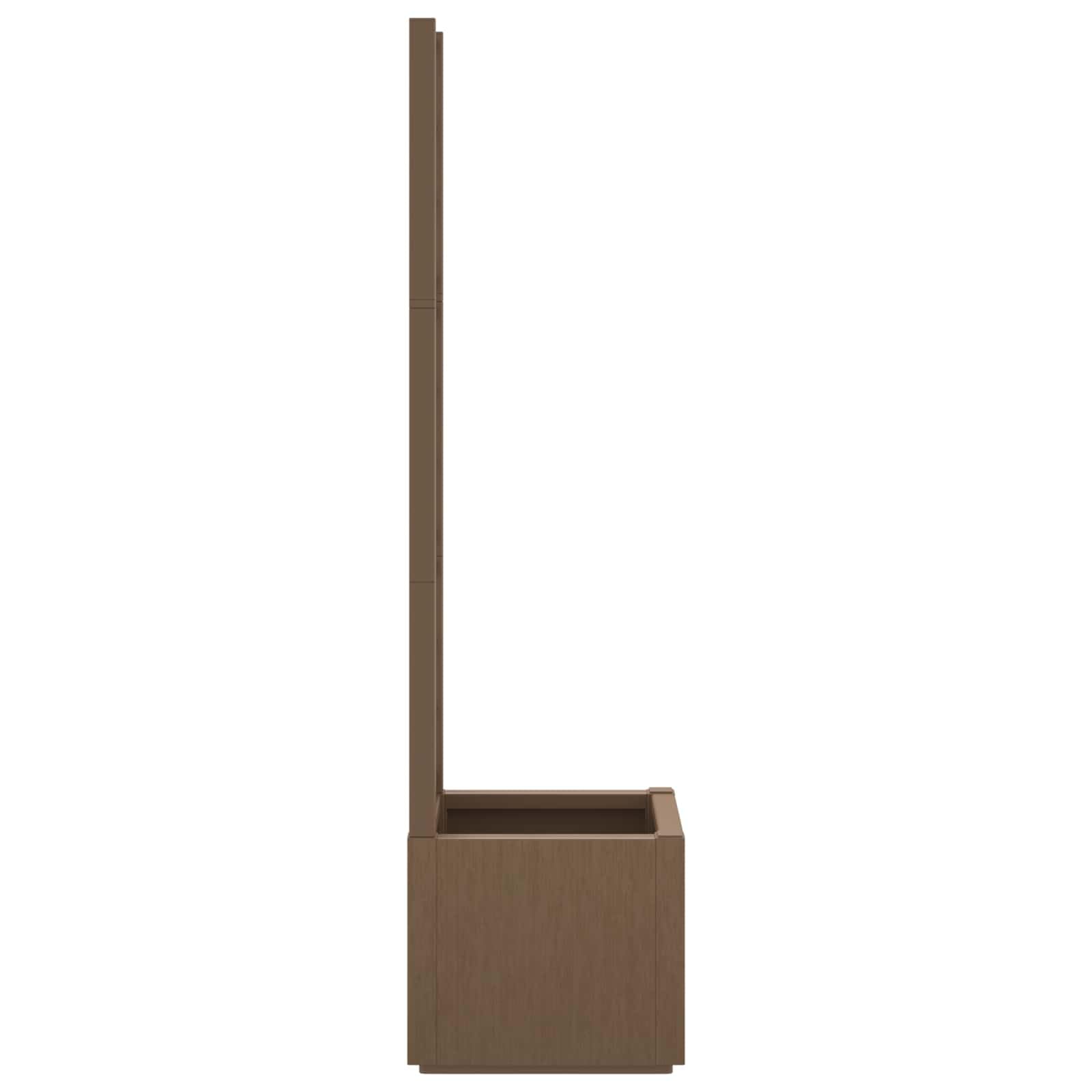 Maceta de jardín con enrejado marrón, 36 x 36 x 140 cm, maceta de plástico con ayuda para plantas trepadoras, jardinera de 38 L con enrejado para terraza, balcón y jardín