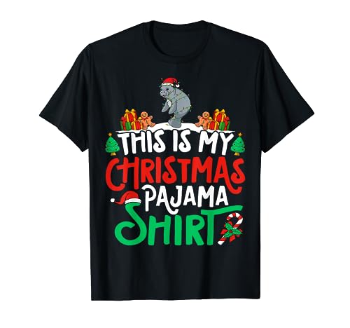 Dugong Christmas Pajama Shirt - Dugong Lover Xmas Camiseta