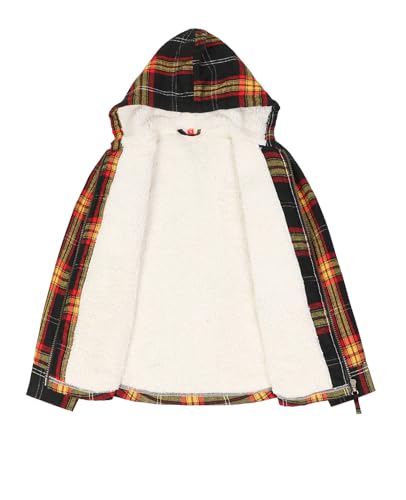 Image of ZENTHACE Boys Sherpa Fleece Lined Flannel Jacket
