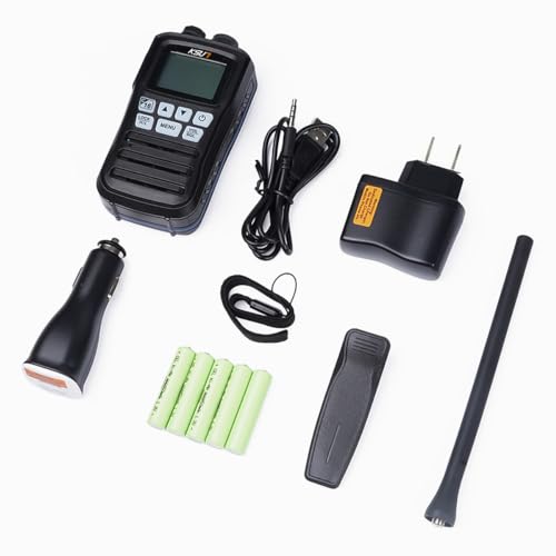 Image of Handheld Two-Way VHF Marine Radio IPX7 Waterproof,LED Screen,10 NOAA Weather Channels,Flashing Light,Falling Water Alarm KSUN P25 (3 Pack)