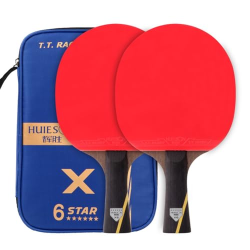 Juego de 2 raquetas de tenis de mesa, 6 estrellas, carbono, para tenis de mesa