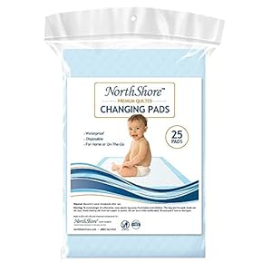 NorthShore Premium Quilted 17 x 24, 8 oz. Baby Changing Pads, Small, Pack/25