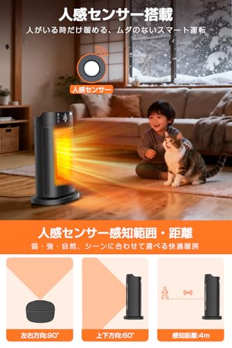 Azamar セラミックファンヒーター PTC-1500P1 の商品画像 5