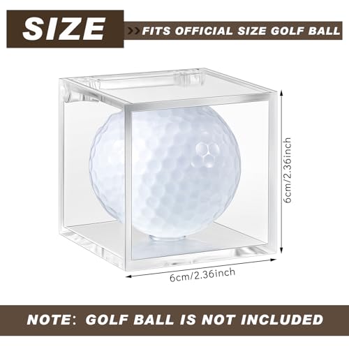 9 Pieces Golf Ball Display Case Acrylic Single Golf Ball Memorabilia Stand Cube Holder Clear Holder Case for Baseball Collectibles, 2 x 2 x 2 Inches, Enhanced Packaging