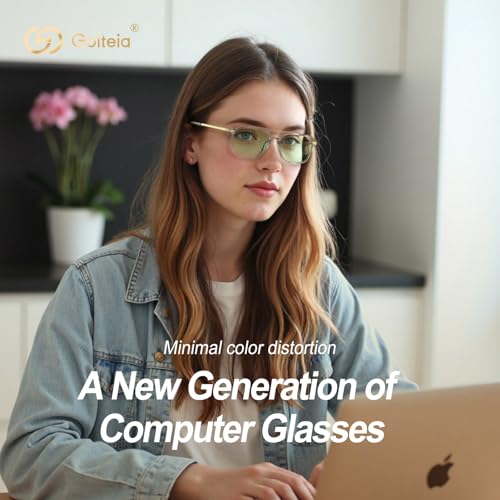 Image of Goiteia Blue Light Glasses Men Women - Retro 70s Gaming Glasses for Anti Eyestrain, Comfortable for All-Day Wear