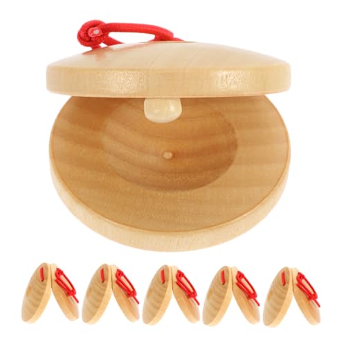 Milisten 6Stücke Holz Finger Kastagnetten