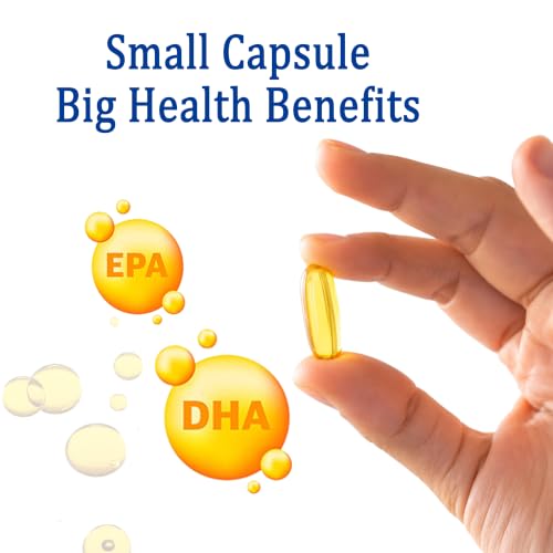 Image of Omega 3 Fish Oil Capsules | 600mg EPA + 400mg DHA | High Absorption Triglyceride Form | No Fishy Burps | Mercury-Free Salmon Oil | 60 Softgels (Pack of 1)
