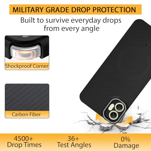 Image of LIRAMARK Rugged Carbon Fibre TPU Armor Silicone Back Cover Case for Samsung Galaxy M04 / F04 / A04e