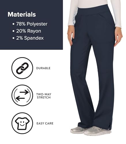Image of Cherokee Women Scrub Pant with Straight Leg Pull-on Pant Medical Bottom with 4 Pocket & 2-Way Stretch Fabric - WW110