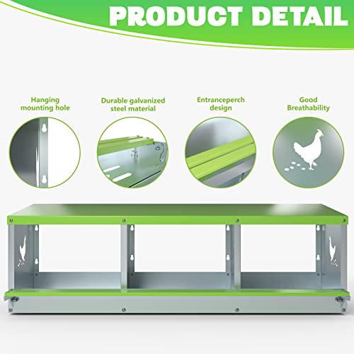 Tocretoare Nistkasten, 3 Löcher Hühner-Nistkasten zum Verlegen von Eiern, robuste Nistkästen für Huhn und Geflügel mit… – Bild 7