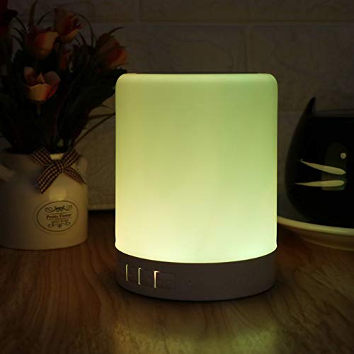 OSSUM Smart Touch Mood Night Light with Bluetooth Music Speaker, Dimmable Colour Changing RGB Bedside Lamp Portable Speakers for Bedroom-Multicolor