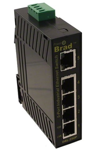 Molex 1120360043 Direct Link Series 200 Unmanaged Ethernet Switch, 5-Port (4-RJ45, 1-Multimode SC Fiber), IP30