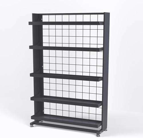 Adjustable Floor-Standing Supermarket Rolling Display Rack - Versatile Storage Shelves for Retail Merchandising, Kitchen Organization, and Easy Product Access