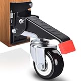 SPACEKEEPER Workbench Casters Kit 660 Lbs - Heavy Duty Quick Release Retractable Caster Wheels Designed for Workbenches Machinery & Tables, 4 Pack.