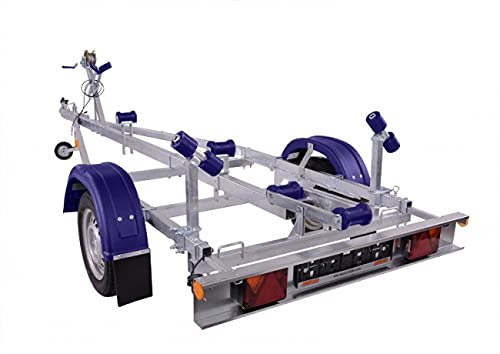 Neptun Remolque para Barcos Navy de 3,5 a 5,5m - Eje de 750kg, homologado Acero galvanizado. Carro Barcos, Remolque Bola Coche, Remolque náutico