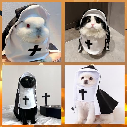 Disfraz de monja para perro y gato M miniatura 4