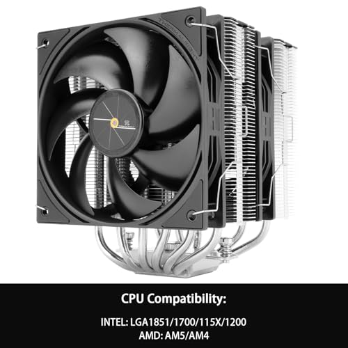 Thermalright Peerless Assassin 120 Black V3 CPU chłodnica powietrzna, chłodnica z 6 rurkami cieplnymi z dwoma wentylatorami TL-P12 PWM, Top Cover Design, dla AM4/AM5, Intel LGA 1851/1700/115X/1200