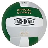 Tachikara SV5WSC Sensi-Tec® Composite High Performance Volleyball (Dark Green/White/Silver Gray)