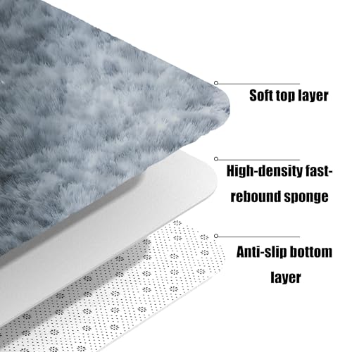Tapis de salon lavable et antidérapant grand format à poils longs - 5