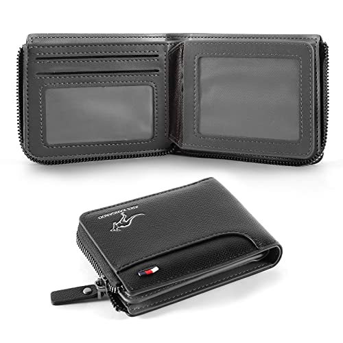 13 à compartiments et Haute qualité Portefeuille, Grand Portefeuille Classique avec Compartiment à Monnaie,Protection RFID NFC certifiée, Portefeuille spacieux ,Portefeuille Homme et Femme (Noir) Cover