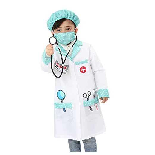 Sincere Party Juego de Rol de Médico Unisex para Niños - Disfraz de Doctor Estilo A 3-5 Años