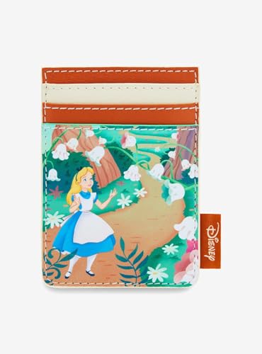 Loungefly Disney Alice In Wonderland Flower Walkway Vertical Cardholder BROWN LIGHT BROWN NONE