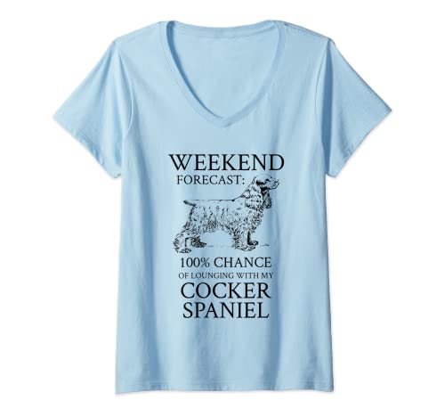 Womens Funny Cocker Spaniel Dog V-Neck T-Shirt