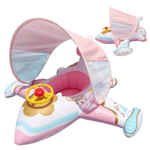 Flotteur Avion pour de Piscine,Flotteur Avion Gonflable pour Bébé - Anneau de Natation Confortable pour Amis Famille - Jeux Aquatiques Ludiques en Extérieur