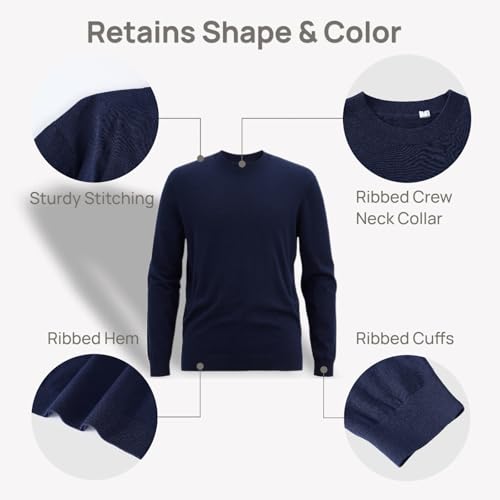 VPG Wool Sweaters for Men, Crewneck Long Sleeve Regular Fit Knit Pullover for Casual Or Dressy4