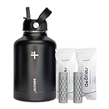 GOFILTR Water Bottle (50 oz) + 2 Alkaline 9.5 pH Infusers - 1500 Refills + Straw Lid | Sport Water J
