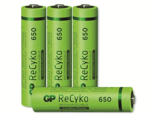 1x4 GP ReCyko NiMH Batteries AAA 650mAh DECT-Telefon