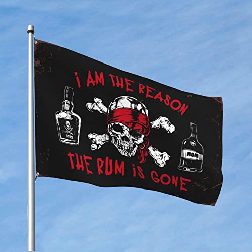 Drapeau Man Cave I Am The Reason The Rum Is Gone pour déco de garage et dortoir grand format
