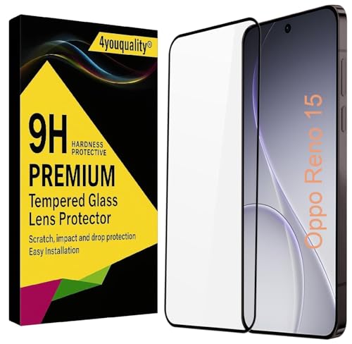 Image of 4youquality Military-Grade Gorilla Tempered Glass For Oppo Reno 15 5G (1 Pack) | 9H Hardness | Edge-to-Edge Coverage | Bubble-Free Installation