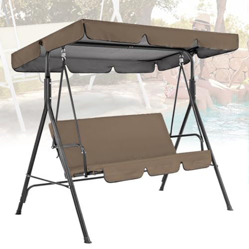 Hollywoodgunga reservtak – tak för hollywoodgunga 3-sitsig, 210D vattentät lämplig för trädgårdsterrass utomhus (täcke/sittskydd) brun, 164 x 114 x 15 cm