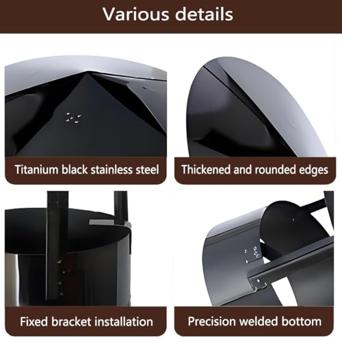 Cappa de ventilación para chimenea de 29 cm en acero inoxidable 7