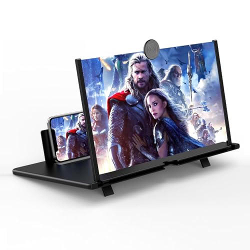 SagTuol Amplificador de Pantalla para movil, Lupa para móvil 16 Pulgadas, 3D HD Amplificador Pantalla movil para Ver películas y vídeos para Todos los Smartphones (Negro)