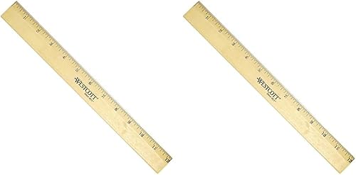 Westcott 05011 Regla de madera con borde biselado, 12 pulgadas (paquete de 2)