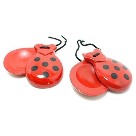 ESPAÑOL CASTAÑUELAS ROJO Y NEGRO TAMAÑO PARA ADULTOS Cover