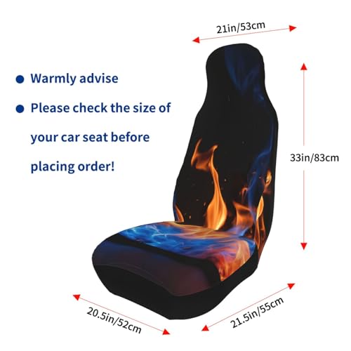 Fundas de asiento de coche con acabado antideslizante y diseño de llama azul 5
