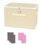 ZZYOWTR Locking Adult Game Toy Storage Organizer Lock Box Toy Storage Bins Women and Men Game Toys Storage Bags with 5 Drawstring Bags (‎beige