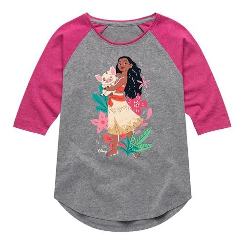 Disney - Moana and Pua - Toddler & Youth Girls Raglan Graphic T-Shirt
