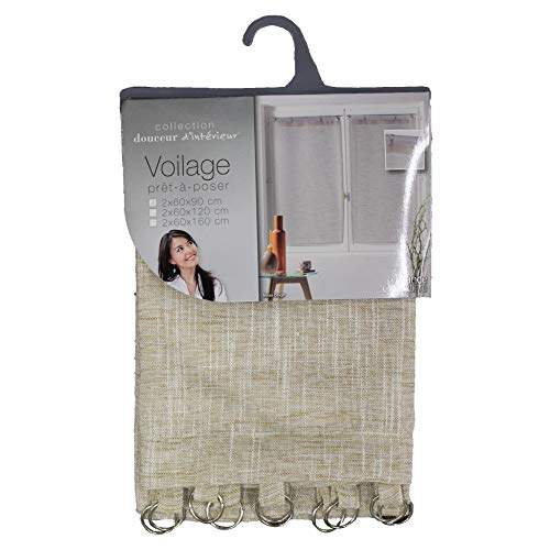 Douceur d’Intérieur Milza Beige Vorhang, 2 x 60 x 90 cm