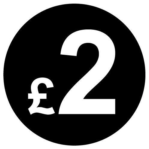 £ Black Price Stickers - 20mm, £2, 10000 — image 1