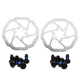 Nuevo y de alta calidad. LIOOBO Rotor de Freno de Disco de 160 mm con 6 Tornillos Rotores de Bicicleta de Acero Inoxidable Aptos para MTB de Bicicleta de Carretera Paquete de 2